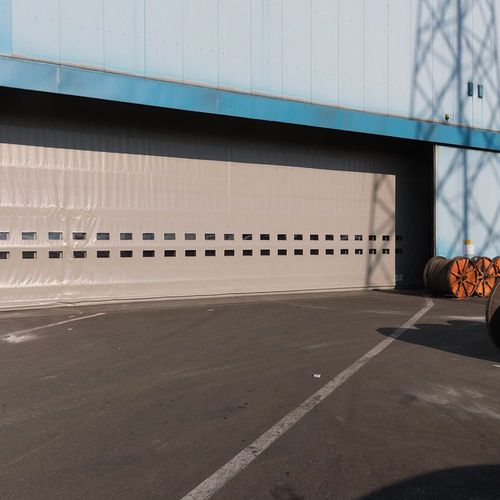 Falthebe-Industrietor - SAILDOOR® - Apostoli Daniele - galvanisiertem Stahl / PVC / windfest
