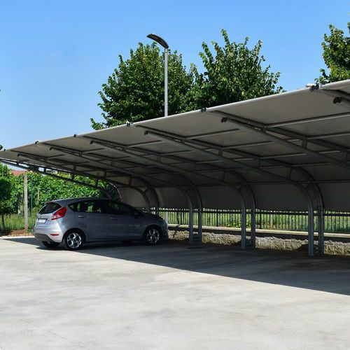 Carport für Parkplätze - CARPORT - Apostoli Daniele - mit Solarpaneel / verzinkter Stahl / PVC
