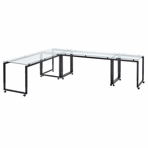 Moderner Tisch - Slimline Flex Buffet - Mott Mobile Systeme GmbH &Co. KG - Holz / Hartglas / Milchglas