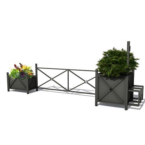 Zaun mit Stangen - Urbana Set 2  - Terra Group - für öffentliche Bereiche / Stahl / gerade
