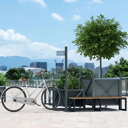 Bodenstehender Fahrradständer - Urbana Set 3  - Terra Group - mit integrierten Pflanzkübeln / für öffentliche Bereiche / für städtische Bereiche