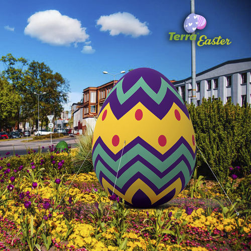 Osterdekorations-Skulptur - Printed inflatable Easter egg 2 - Terra Group - Polyester / für Außenbereich / bodenstehend