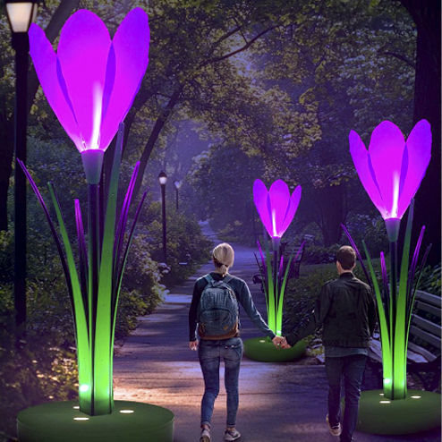 Skulptur für Außenbereich - 3D Crocus - Terra Group - Garten / beleuchtende / bodenstehend