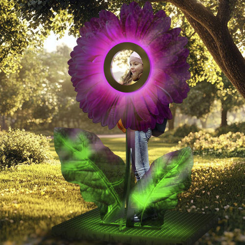 Skulptur für Außenbereich - 3D GERBERA - Terra Group - Garten / LED-beleuchtet / bodenstehend