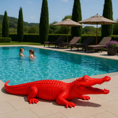 Glasfaser-Skulptur - CROCODILE - Terra Group - für Außenbereich / Garten / freistehend
