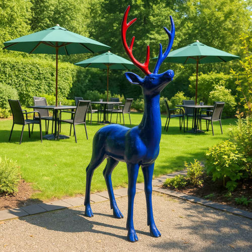 Glasfaser-Skulptur - DEER - Terra Group - für Außenbereich / Garten / freistehend