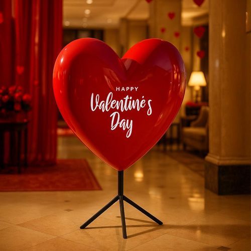 Glasfaser-Skulptur - XXL HEART 3D - Terra Group - für Außenbereich / handgefertigt / Garten