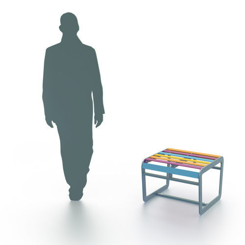 Moderner Hocker - ZEBRA - Terra Group - pulverbeschichteter Stahl / Stahl / galvanisiertem Stahl