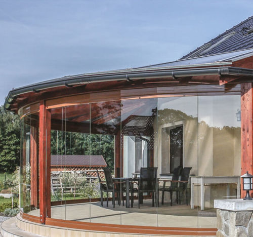 Selbsttragende Veranda - GOLENIÓW - Copal - Glas / für Gebäude / Ganzglas