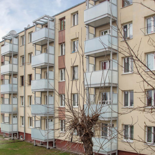 Aluminium-Geländer - WIŚLANA - Copal - Platten / für Außenbereich / für Balkon