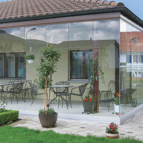 Selbsttragende Veranda - PIŁA - Copal - Glas / für Gebäude / Ganzglas