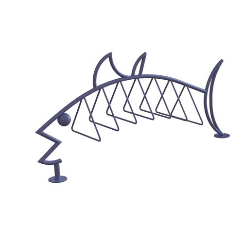 Bodenstehender Fahrradständer - TUNA - Madrax - originelles Design / für öffentliche Bereiche / pulverbeschichteter Stahl