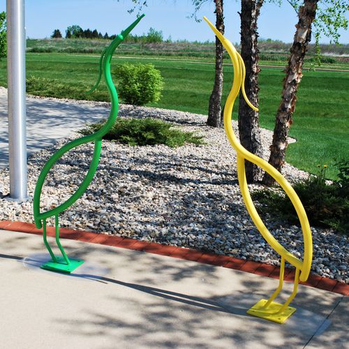 Bodenstehender Fahrradständer - HERON - Madrax - originelles Design / für öffentliche Bereiche / pulverbeschichteter Stahl