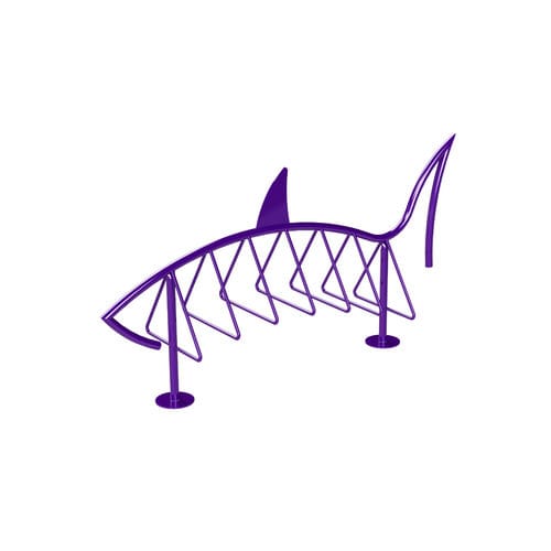 Bodenstehender Fahrradständer - SHARK - Madrax - originelles Design / für öffentliche Bereiche / pulverbeschichteter Stahl