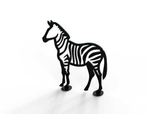 Bodenstehender Fahrradständer - Zebra Bike Rack - Madrax - pulverbeschichteter Stahl
