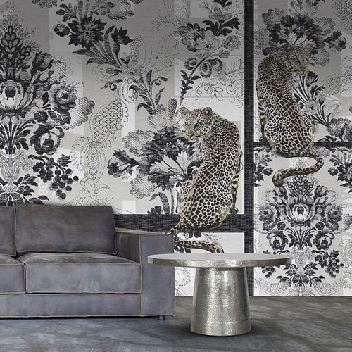 Moderne Tapete - PARDUS - N.O.W. Edizioni - Tiermuster / Damast-Motiv / bedruckt