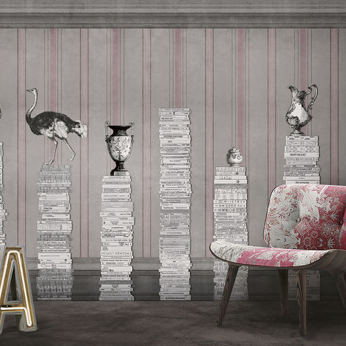 Moderne Tapete - PRIVATE LIBRARY - N.O.W. Edizioni - Panorama / Bücherregal / Betonoptik