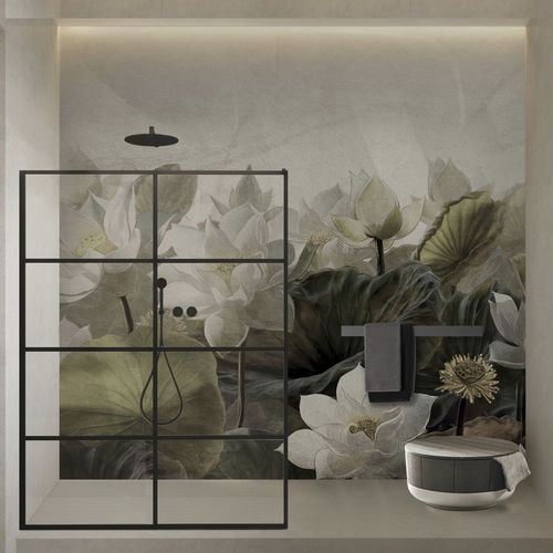 Moderne Tapete - NYMPHAEE - N.O.W. Edizioni - Blumenmotiv / Panorama / Stoffoptik