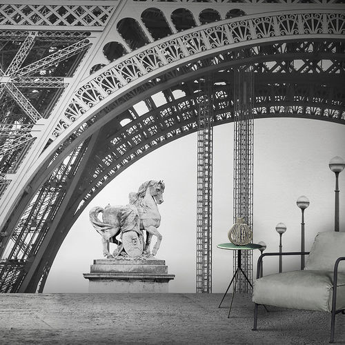 Moderne Tapete - EIFFEL - N.O.W. Edizioni - Glasfaser / Städtemotiv / weiß