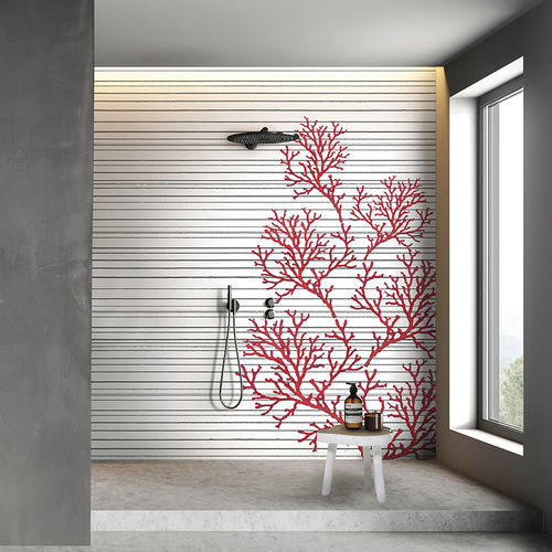 Moderne Tapete - TRAME E CORALLO - N.O.W. Edizioni - Glasfaser / Naturmotiv / Streifenmuster