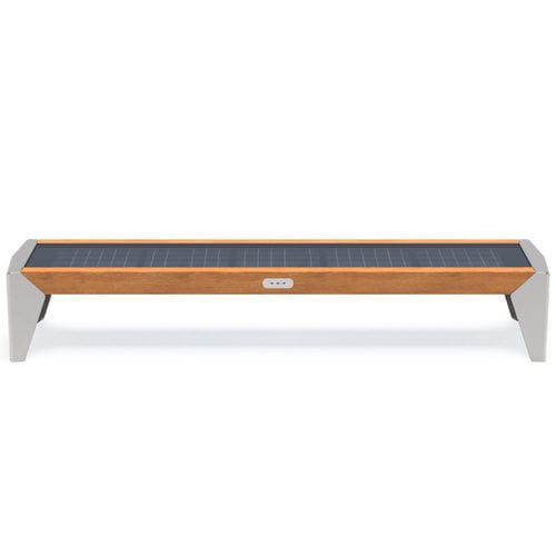 Moderne Bank für den öffentlichen Raum - PHOTON 02.409 - ZANO Street Furniture - Tropenholz / Edelstahl / Glas