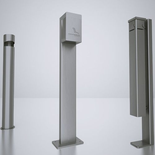 Sockel-Aschenbecher - ALTO  - ZANO Street Furniture - Edelstahl / für den Außenbereich / für öffentliche Bereiche