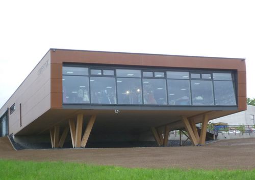 Fertigbau-Gebäude - ARENZ - TiComTec - Holz / Beton / Stahl