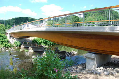 Holzbrücke - AGGERBRIDGE, LOHMAR - TiComTec - aus Beton / Balken / Fertig