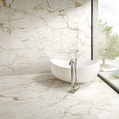 Porzellanfliesen - CALACATTA MACCHIATO  - StonePeak Ceramics - poliert / für den Innenraum / für Badezimmer