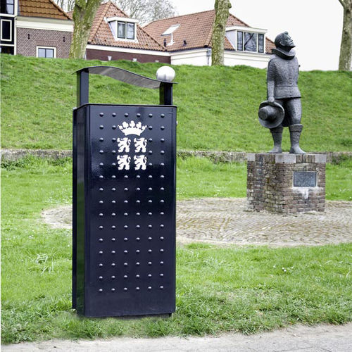 Park-Abfallbehälter - CITYPOLE ID - Royal Dutch Bammens - pulverbeschichteter Stahl / modern / Einzel