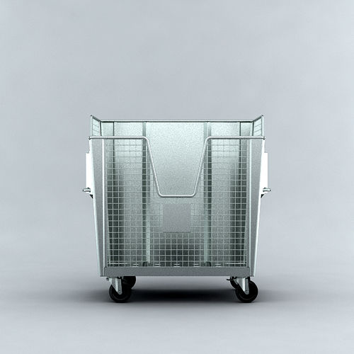 Containerform-Abfallbehälter - MESH - Royal Dutch Bammens - galvanisiertem Stahl / mit Rädern / mit Deckel