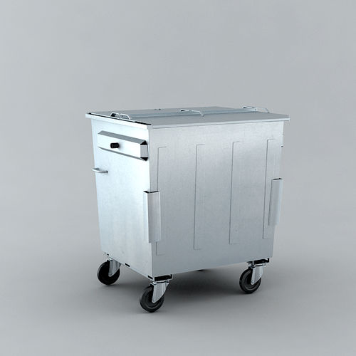 Containerform-Abfallbehälter - UNIDIN - Royal Dutch Bammens - Stahlblech / mit Rollen / mit Deckel