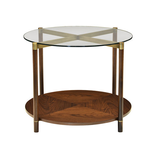 Moderner Beistelltisch - RAJ - Galiatea - Holz / Glas / rund