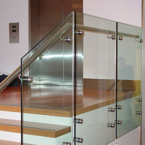 Edelstahl-Befestigungssystem - Clear glass - für Geländer / Innenbereich / Punktbefestigung