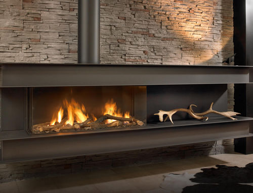 Gaskamin - SENO - Modus Fireplaces - Einbau / Einseitig / geschlossene Feuerstelle