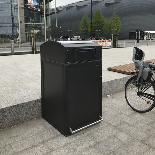 Park-Abfallbehälter - CITYSOLAR - FINBIN Products/ Lehtovuori Oy - galvanisiertem Stahl / solarbetrieben / modern