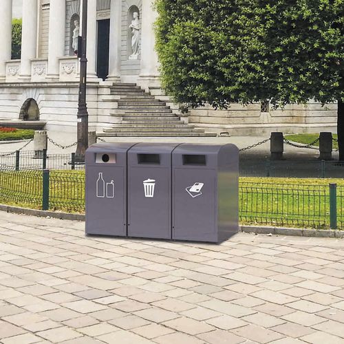 Park-Abfallbehälter - CITYPACK - FINBIN Products/ Lehtovuori Oy - System / galvanisiertem Stahl / mit Deckel