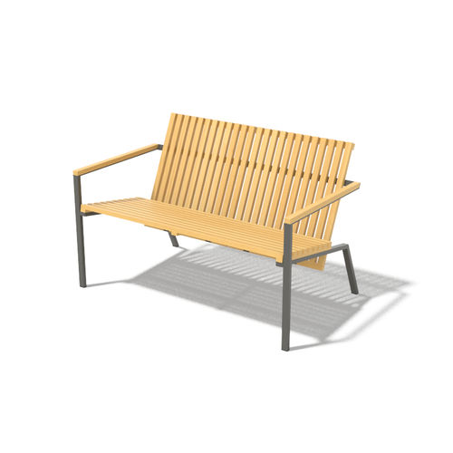 Moderne Gartenbank - AXIS LA245 - egoé - Holz / Stahl / mit Rückenlehne