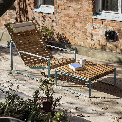Moderner Fußschemel - PREVA LP365 - egoé - Holz / Stahl / für Außenbereich