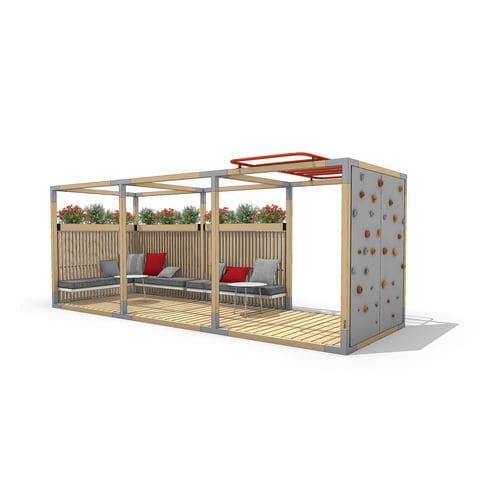 Selbsttragende Pergola - LEVSETH1302 - egoé - Sunbrella® / modulierbar / Sonnenschutz