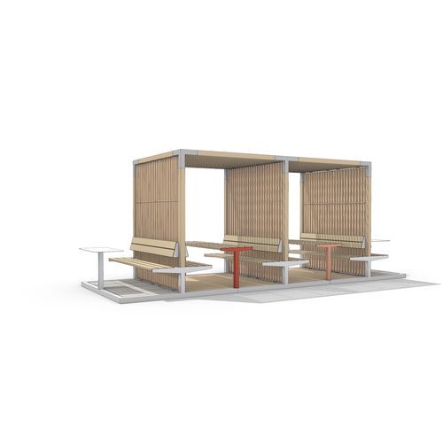Mehrzwecküberdachung für öffentliche Bereiche - LEVP202 - egoé - für Bahnhof / für Terminals