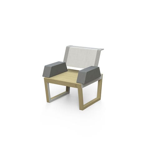 Moderner Sessel für den urbanen Raum - BARKA BA115 - egoé - Batyline® / Holz / Stahl