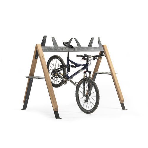 Bodenstehender Fahrradständer - Cabra ANT200 - egoé - Stahl / Holz / Gummi