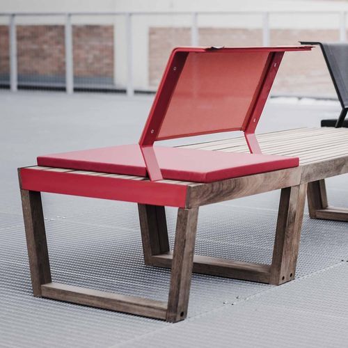 Moderner Sessel für den urbanen Raum - Barka BA110 - egoé - Batyline® / Holz / Stahl
