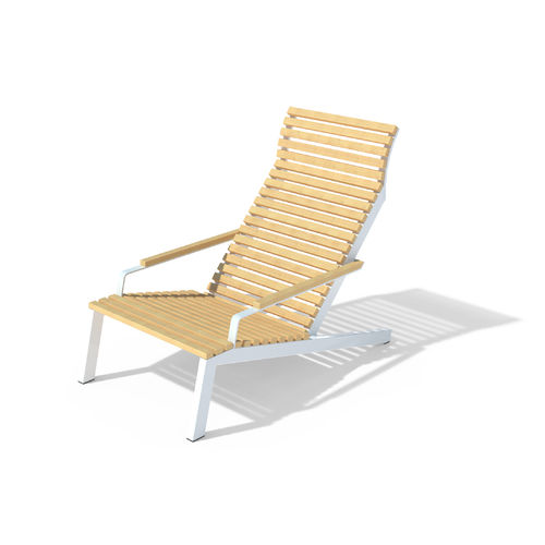 Moderne Sonnenliege - Alva LAL325 - egoé - Teakholz / Aluminium / stapelbar