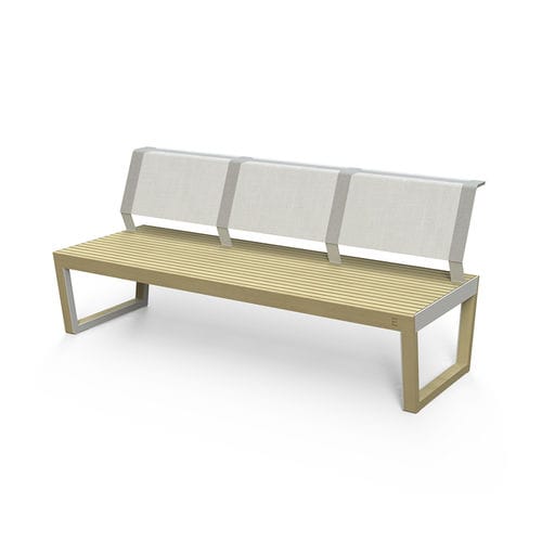Moderne Gartenbank - Barka BA130 - egoé - Holz / Batyline® / mit Rückenlehne