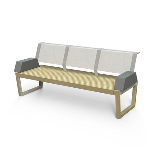 Moderne Gartenbank - Barka BA135 - egoé - Holz / Batyline® / mit Rückenlehne