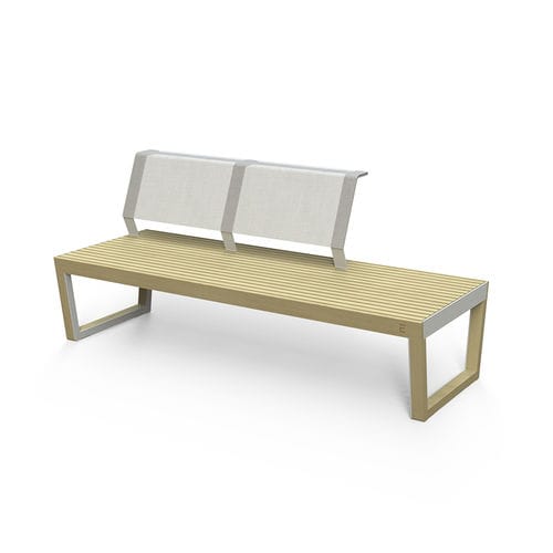 Moderne Gartenbank - Barka BA138 - egoé - Holz / Batyline® / mit Rückenlehne