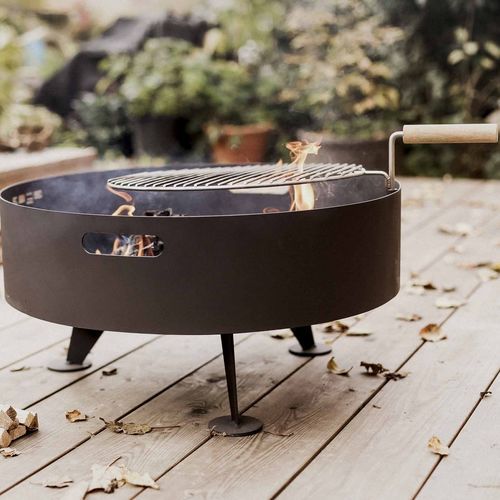 Garten-Feuerstelle / Holz - GRL101 - egoé - Edelstahl / rund / schwarz