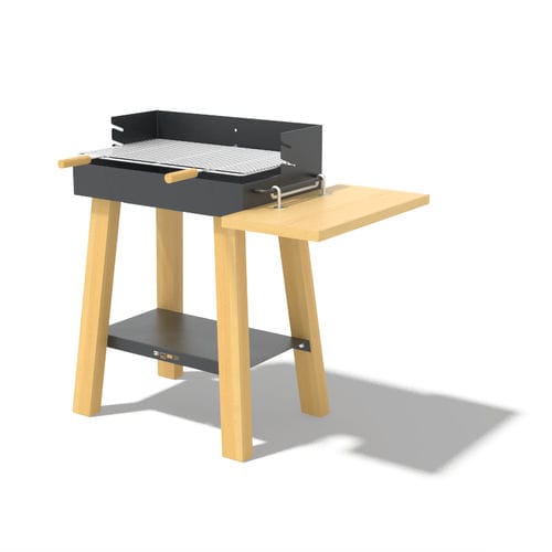 Holzkohle-Gartengrill - GRL103 - egoé - freistehend / Edelstahl / Holz